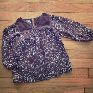 Babystyle 2T brown and white print peasant shirt